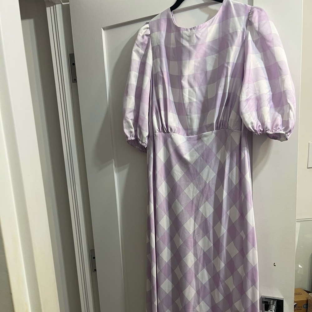 Asos gingham purple midi dress